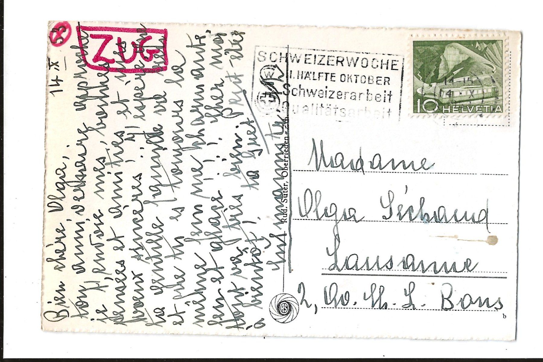 Cartoline postali: AK 1953 Zug am Quai – Usato da Greifensee venduto da 315WDO 1