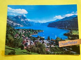 Kurort Weesen am Walensee mit Leistkamm und Kerenzerberg