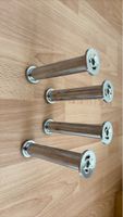 Lot de 4 barres en acier chromé pied canapé, meuble, lit
