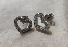 Herzförmiger Ohrstecker Silber 925