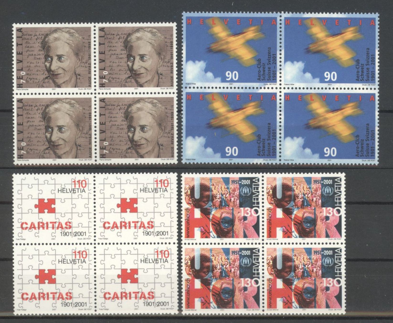 Tutti i francobolli: 2001, Sondermarken, Viererblöcke ** – Usato da Willisau venduto da Vollstempel