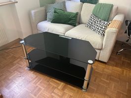 TV-Möbel aus schwarzem Glas - gebraucht