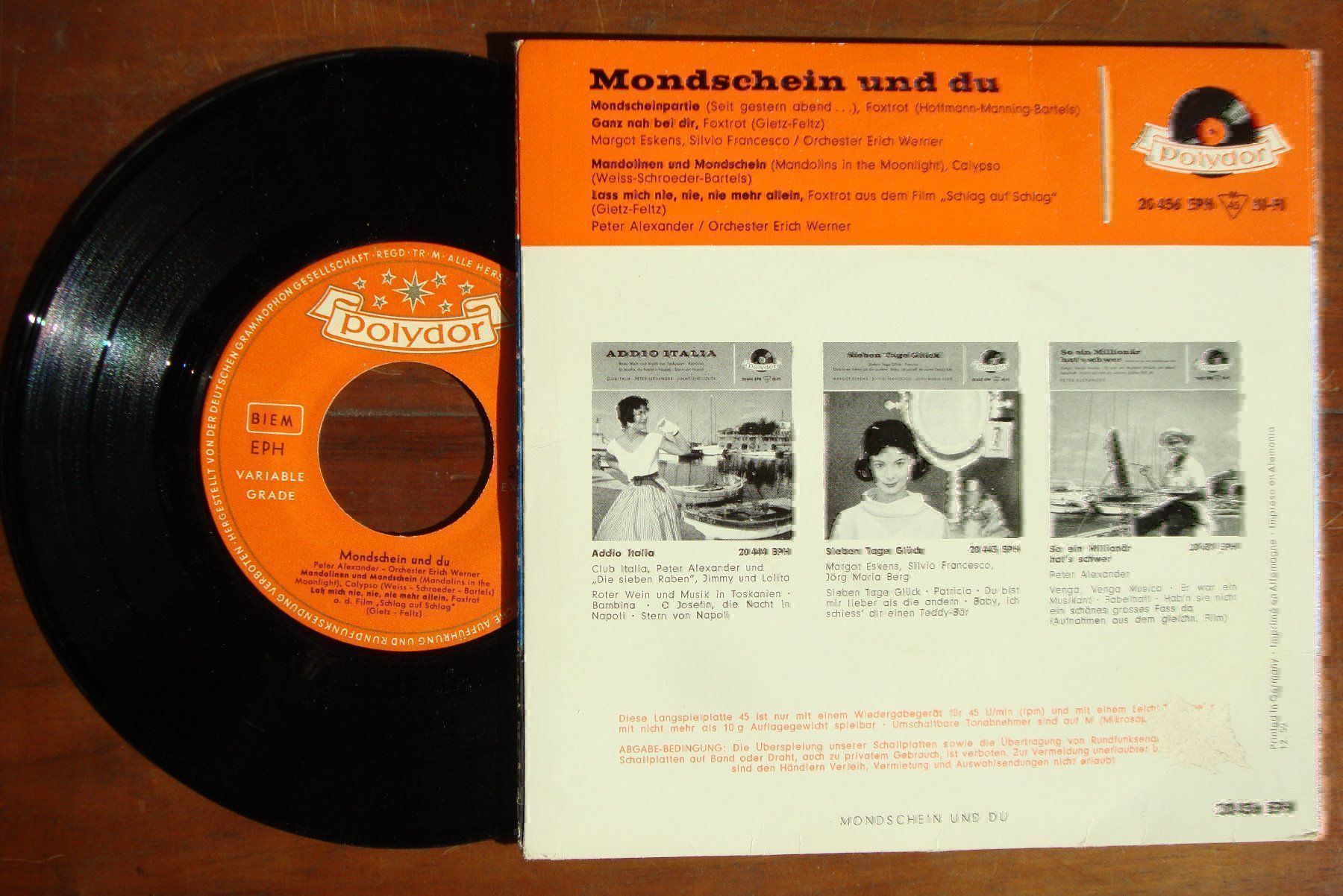 Dischi in vinile: MARGOT ESKENS + PETER ALEXANDER Mondsche – Usato da Bern venduto da Uli_10_11 1