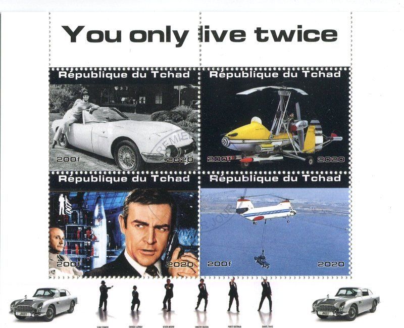 Tous les timbres: Block "James Bond. Sean Connery". Tschad – Neuf avec emballage d'origine à Basel par Butsch5