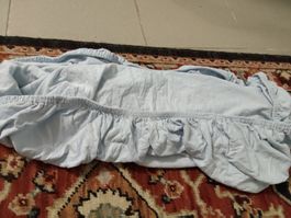 Baby blue fitted sheet for cot 120x60cm, cotton blend