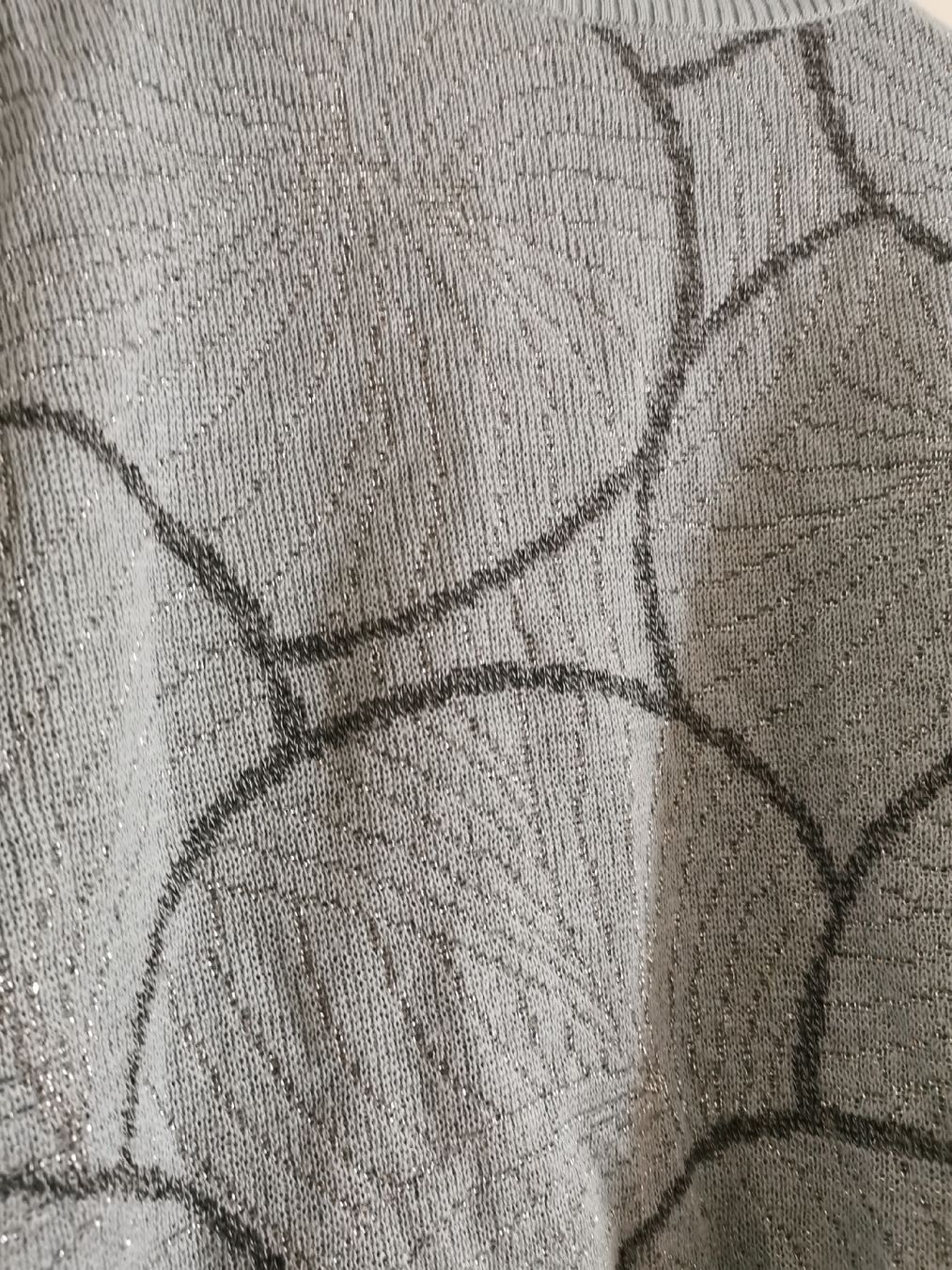 Maglioni & Felpe: Vintage Glitzer Strickpullover mit Silberfaden Muster – Usato da Zürich venduto da Hibiskus3 3