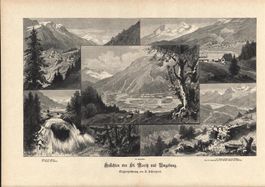 St. Moritz Holzstich von Schietzold