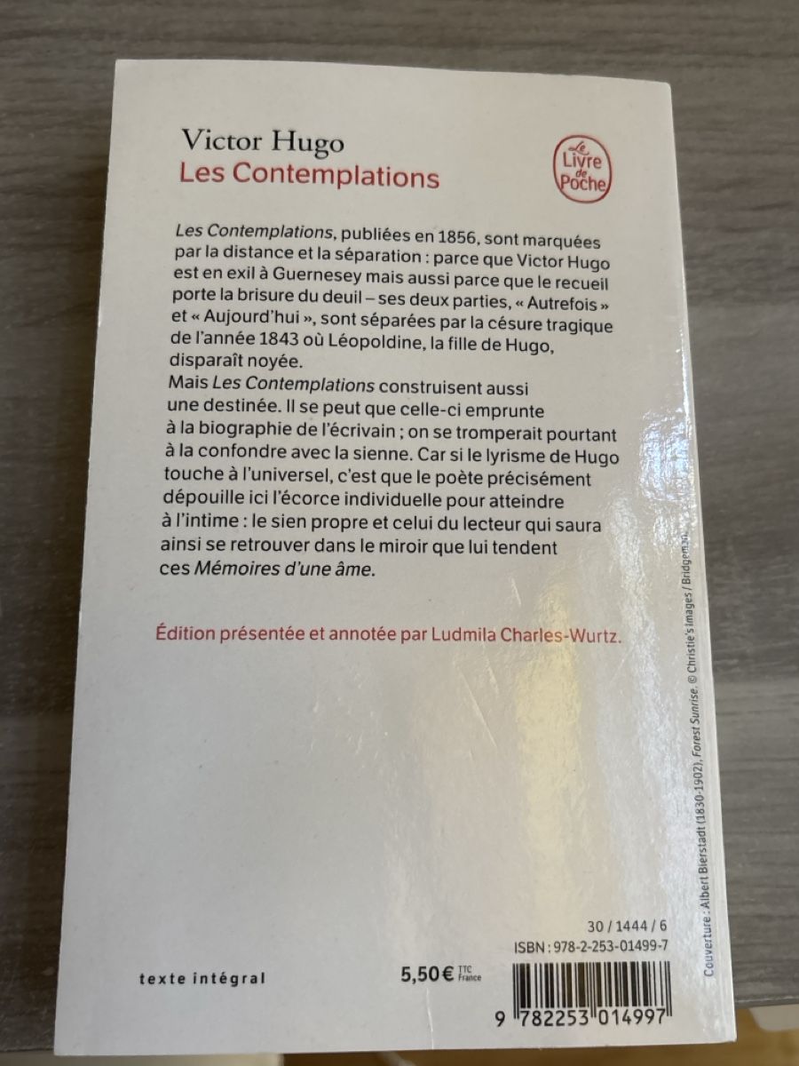 Libri: Les Contemplations, Victor Hugo – Usato da Chêne-Bourg venduto da iva_6fxv 1