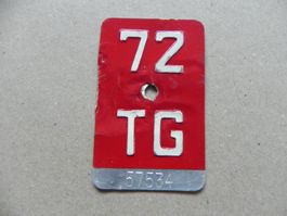 Velo Rad Nummer Velonummer 1972 TG 72 Thurgau Geschenk