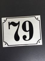 Emailschild.Original alte Hausnummer 79,dick emailliert.SG