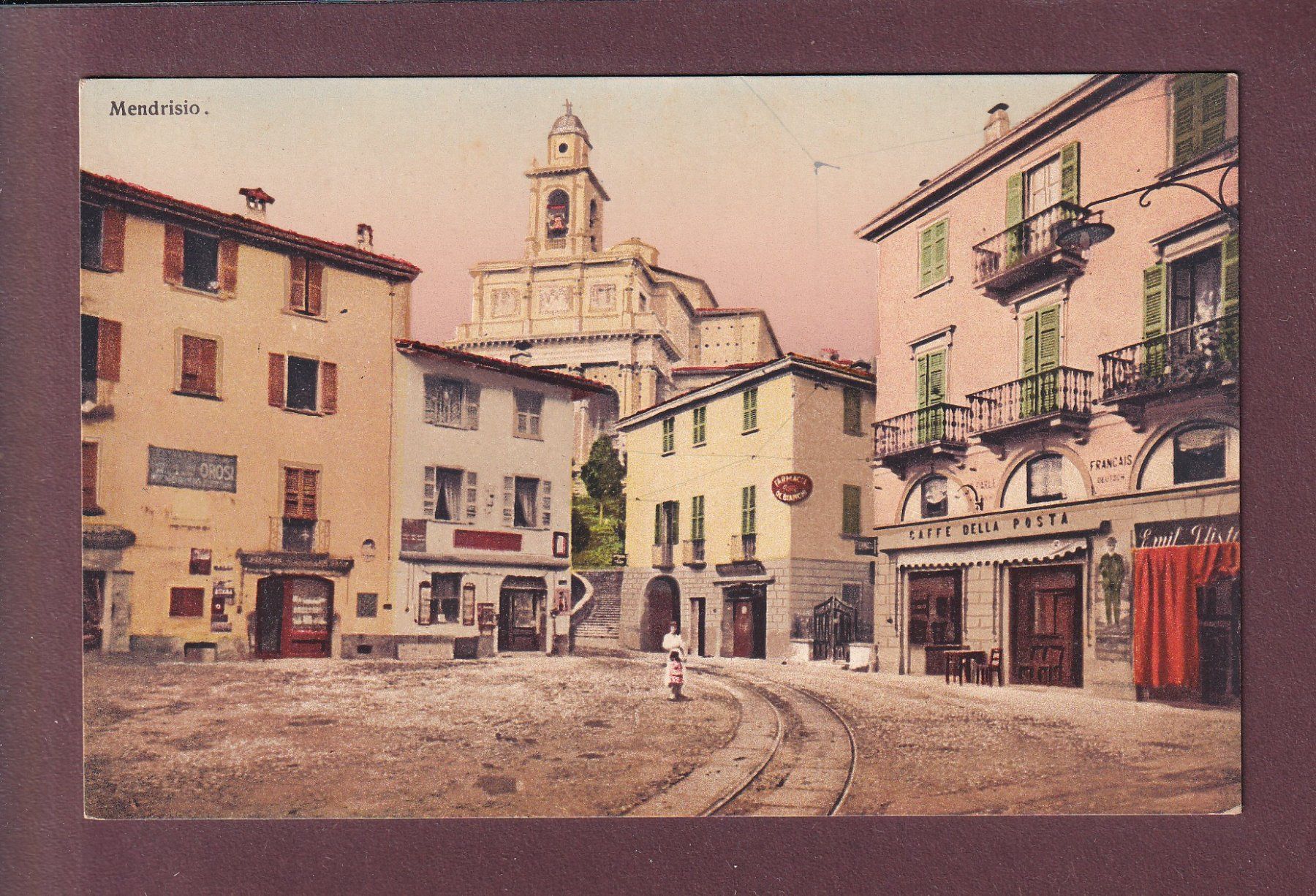 Ansichtskarten: MENDRISIO - Caffe della Posta – Gebraucht aus Pully von nicecards