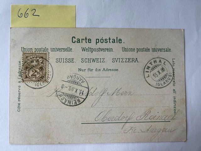 Cartoline postali: Gruss aus Linthal, 1900 mit Stempel – Usato da Niederwil AG venduto da dahu75 1
