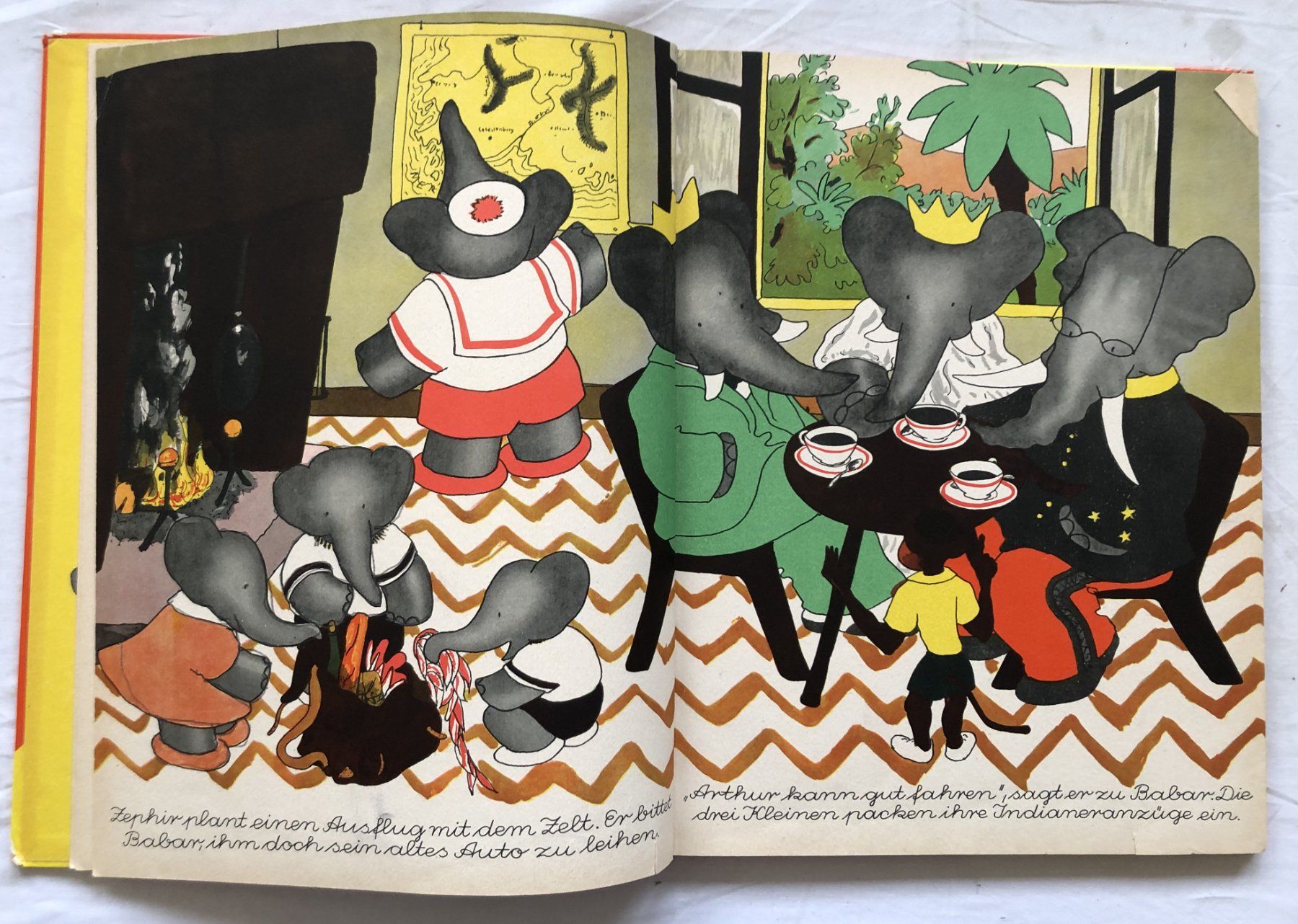 Libri: Jean de Brunhoff - BABARS KINDER beim Camping - EA 1959 – Usato da Schaffhausen venduto da durruti 3