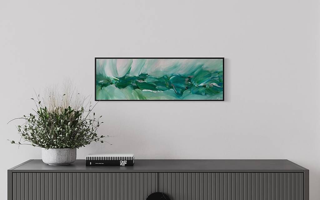 Dipinti: Acrylbild 20x60cm blaugrün – Nuovo e nell'imballaggio originale da Urdorf venduto da manuela4 4