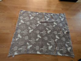 C&A Kuscheldecke mit Katzen Motiv, Grau, Top Zustand!