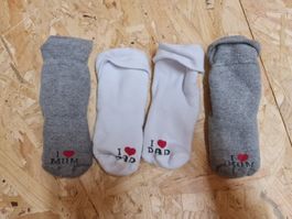 Baby Socken I Love Mom Dad 3-6 Mt.