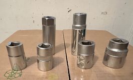 6 Stk. - Stecknuss 17, 18, 19, 24 mm - 18, 19 mm lang - 1/2"