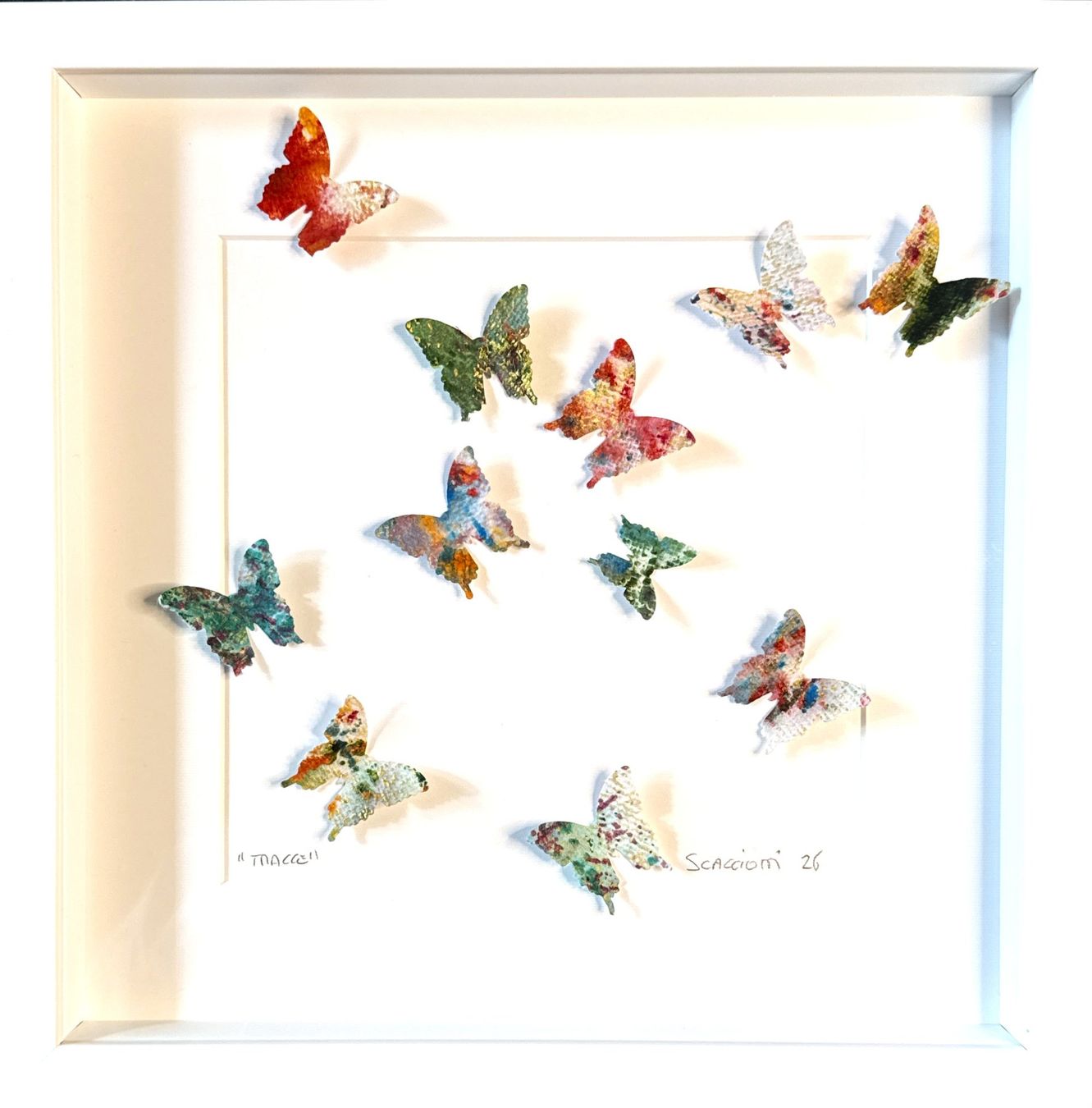 Dipinti: Andrea Scacciotti 3D-Schmetterlings-Wandkunst – Usato da Ponte Tresa venduto da 11GalleriaAlterEgo11