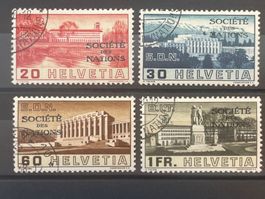 1938 Societe des Nations, ZNr. 57-60, sauber gestempelt