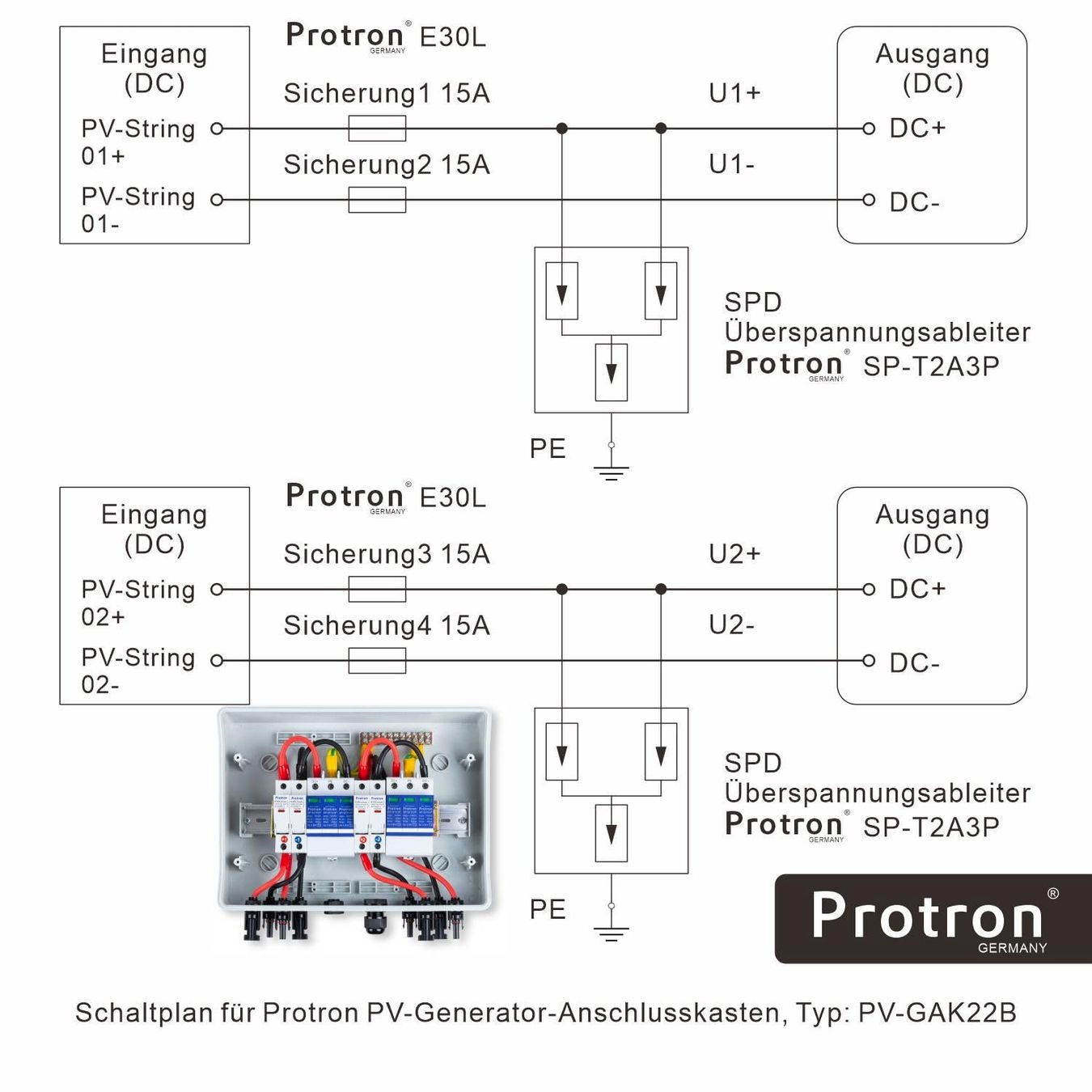 Dispositivi a energia solare: Protron PV GAK Solar Anschlusskasten – Nuovo e nell'imballaggio originale da Bottighofen venduto da zaap 6