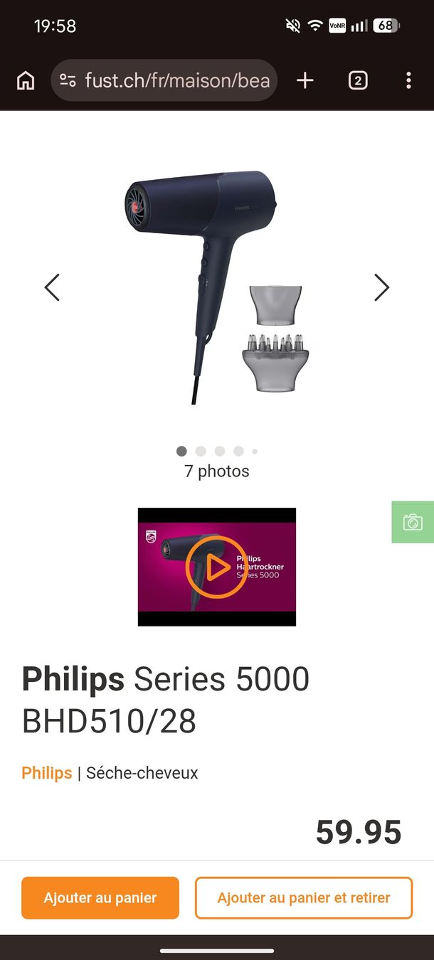 Philips Asciugacapelli: Sèche-cheveux Philips 2300W - neuf – Nuovo (secondo la descrizione) da Porrentruy venduto da Florent-JU 3