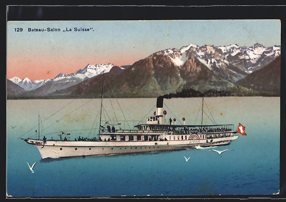 Cartoline postali: AK Bateau-Salon La Suisse – Usato da Berlin venduto da bartko-reher