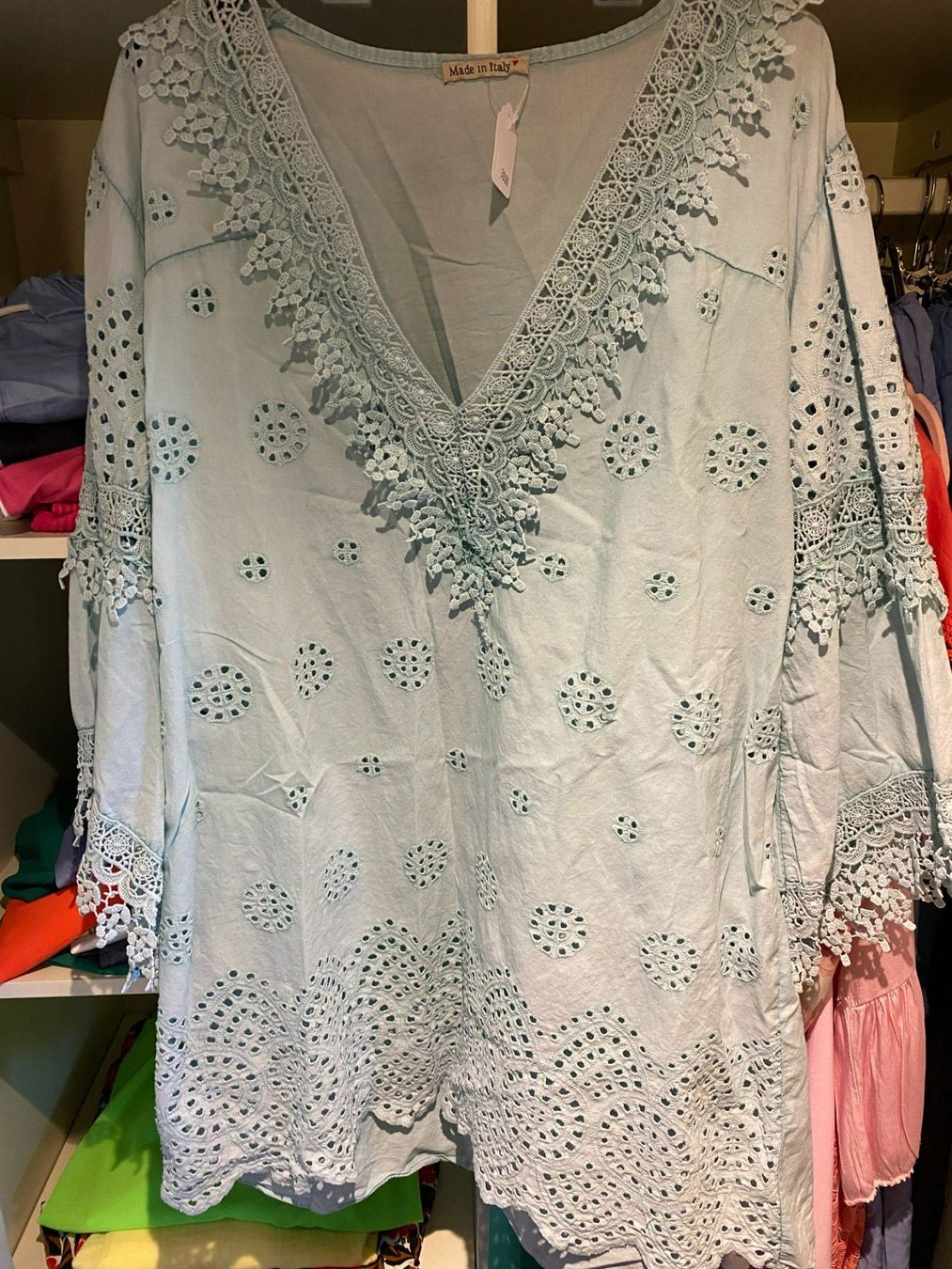 Camicette: DAMEN BLUSE TÜRKIS – Nuovo e nell'imballaggio originale da Meienried venduto da ManuelaBoutique 3