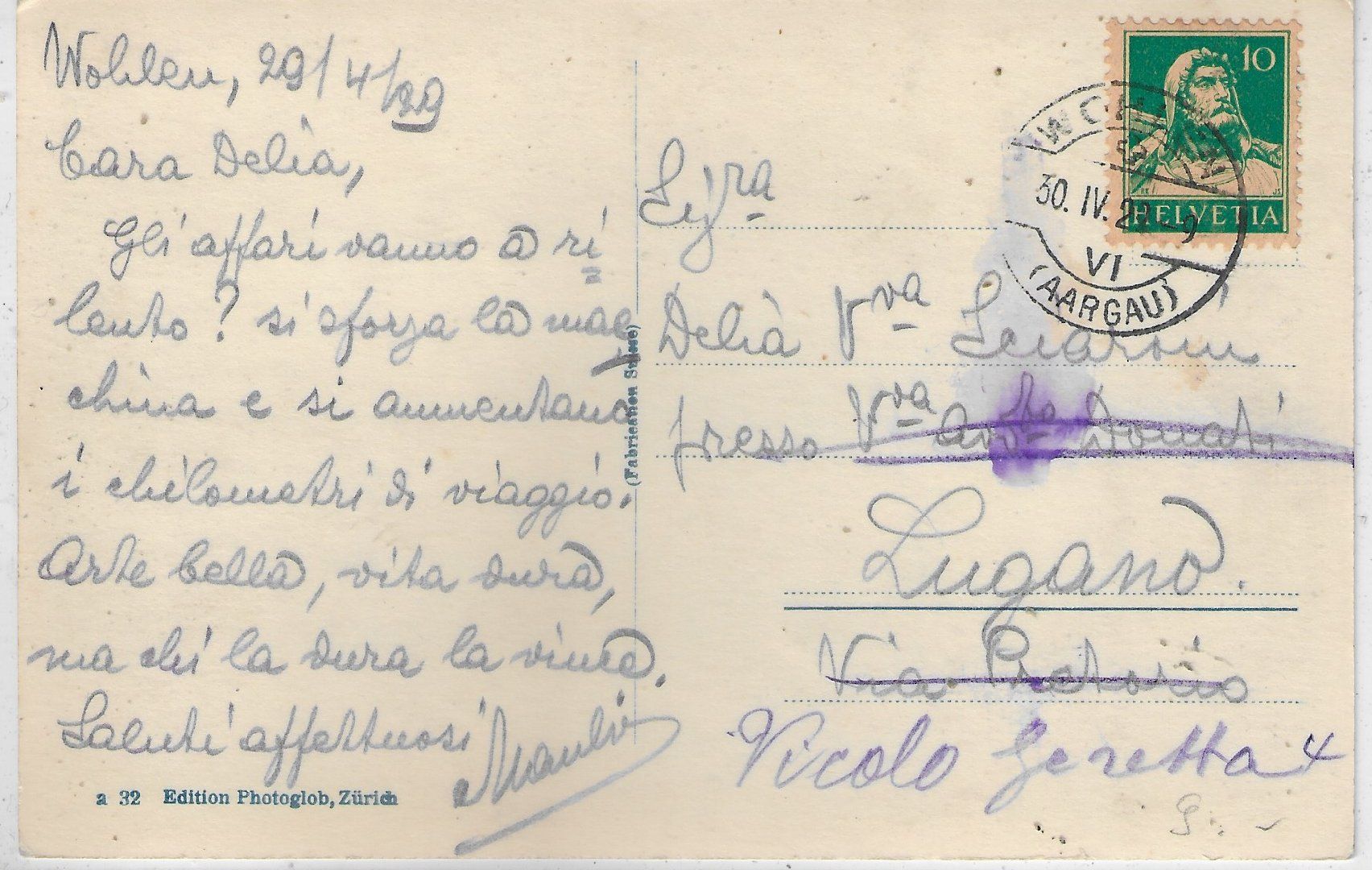 Cartoline postali: Wohlen AG - Generalansicht – Usato da Ettingen venduto da Kartenplanet 1