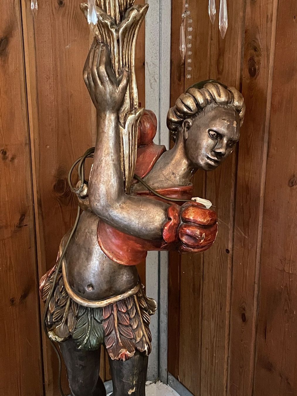 Lampade: Antike grosse Kolonial Stehlampe mit Lüster – Usato da Volketswil venduto da rubin74 7