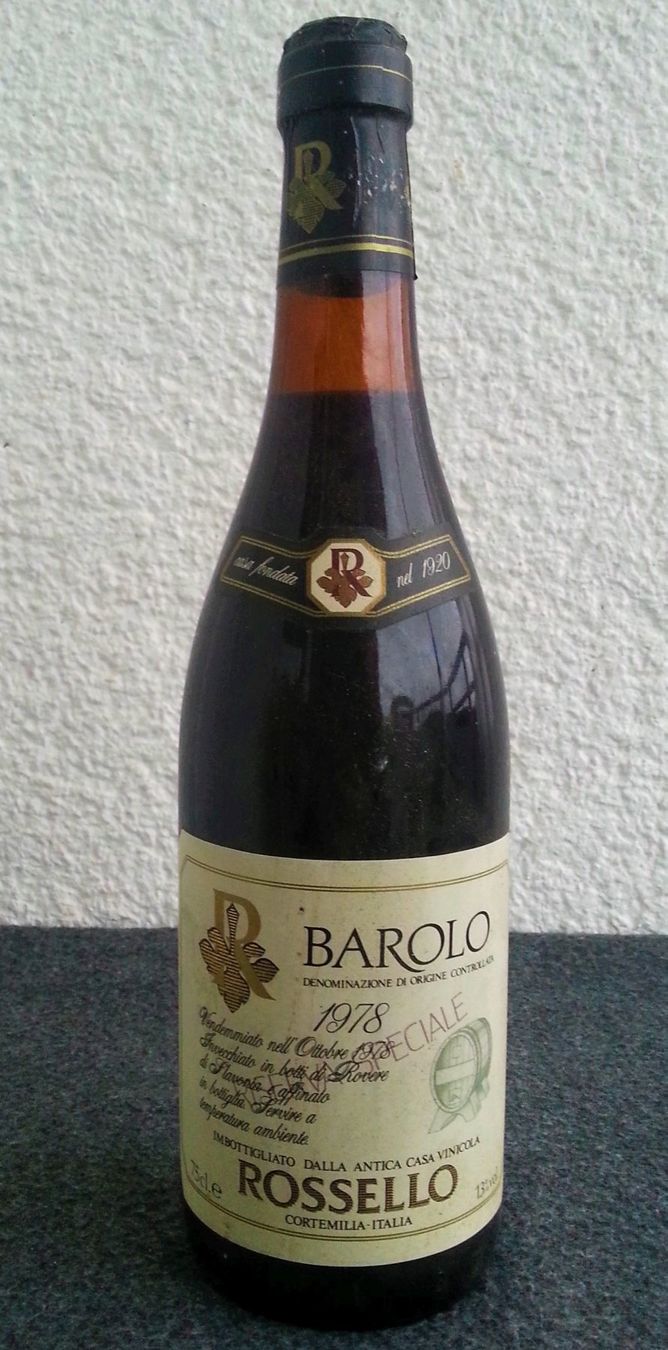 Wein: Wein 1978 Barolo Riserva Speziale, ROSSELLO – Gebraucht aus Oberriet SG von Manick