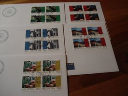 Pro Patria 1998, FDC Satz + 4erblocks, 6 Belege