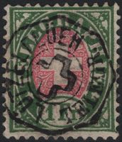 LÜTZELFLÜEH TELEGR. Stempel auf 1 Fr. Telegraphen Marke