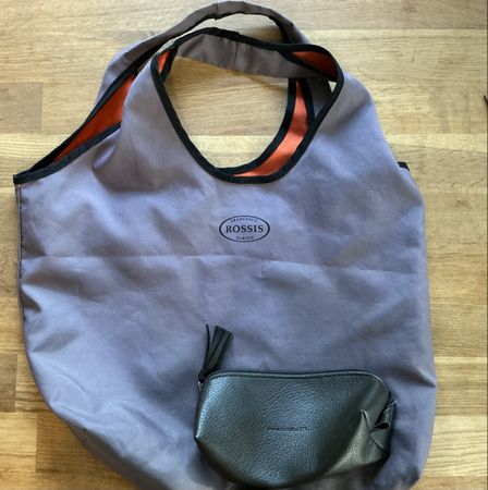 Francesco Rossis Tasche mit Etui grau guter Zustand