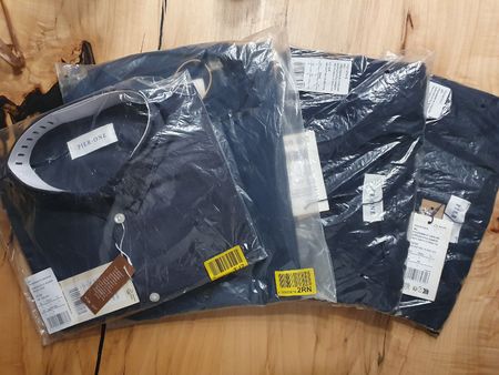 2x Hemd / 2x T-Shirt Gr.L Marineblau