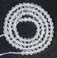 1 Strang natürliche 1A Bergkristall Perlen 4 mm facettiert