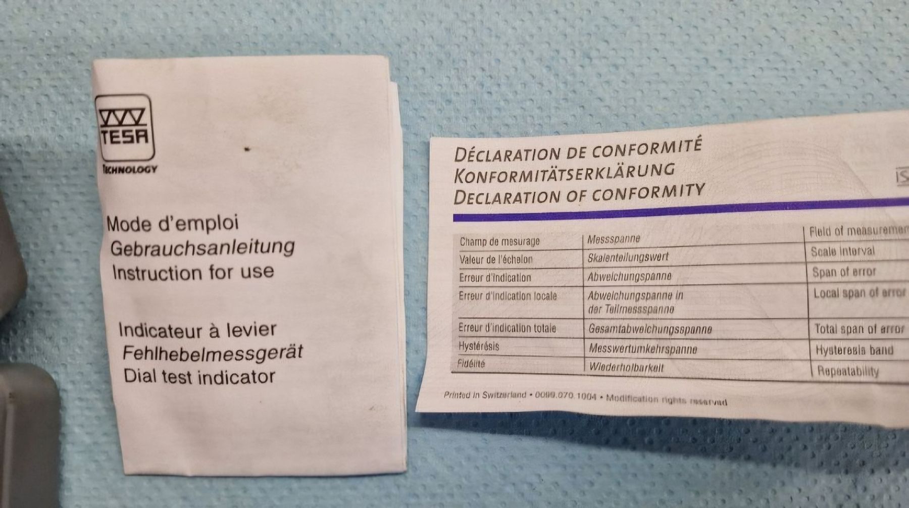 Tesa Misurare: Comparateur à levier TESA TEST, 0.002mm, complet, parfait! – Usato da Cousset venduto da maurerjohann 2