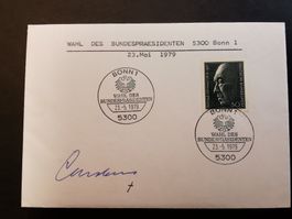 Autogramm  Carstens  Bundespräsident  Deutschland  1979