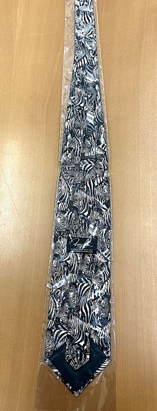 Cravatte: Krawatte - Designed bei Rolf Knie mit Zebra Muster – Nuovo e nell'imballaggio originale da Rapperswil SG venduto da SHS-Rapperswil 2