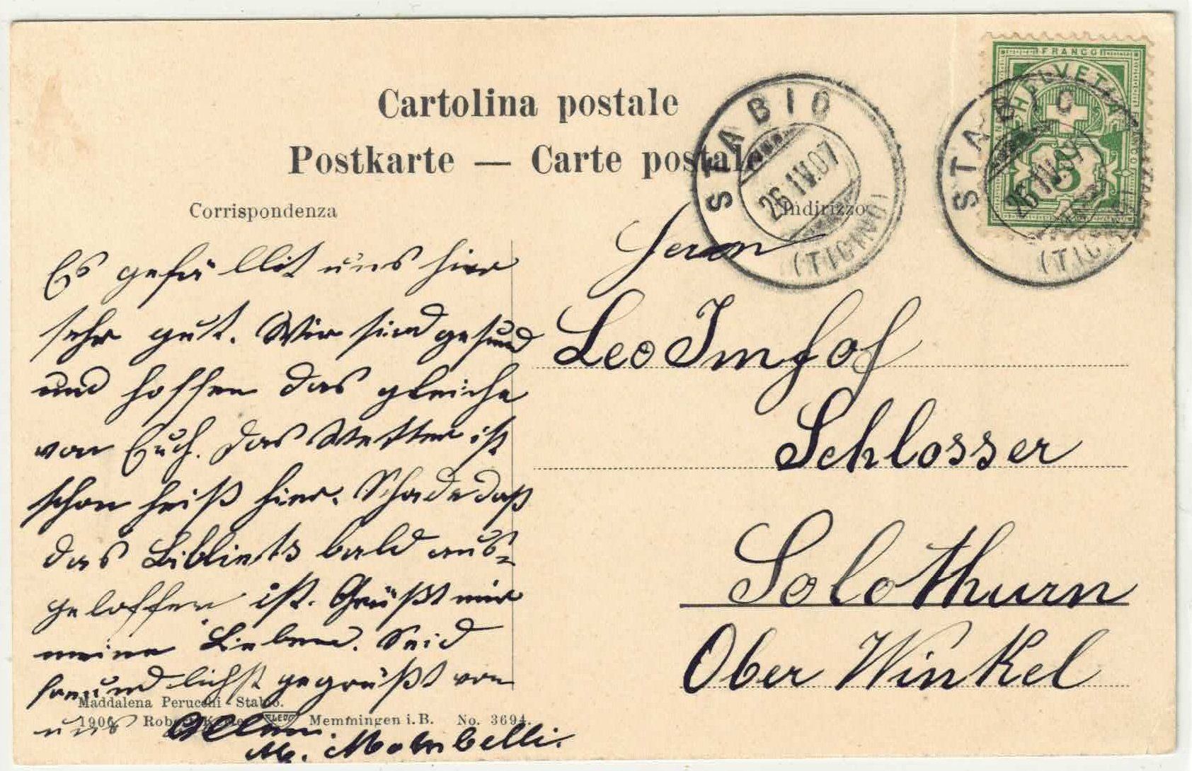 Cartoline postali: Un Saluto da Stabio - Vue generale – Difettoso da Ettingen venduto da Kartenplanet 1