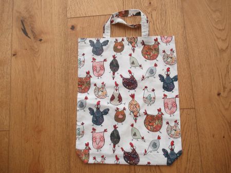 Einfache Stoff-Tasche , Hühnermotiv