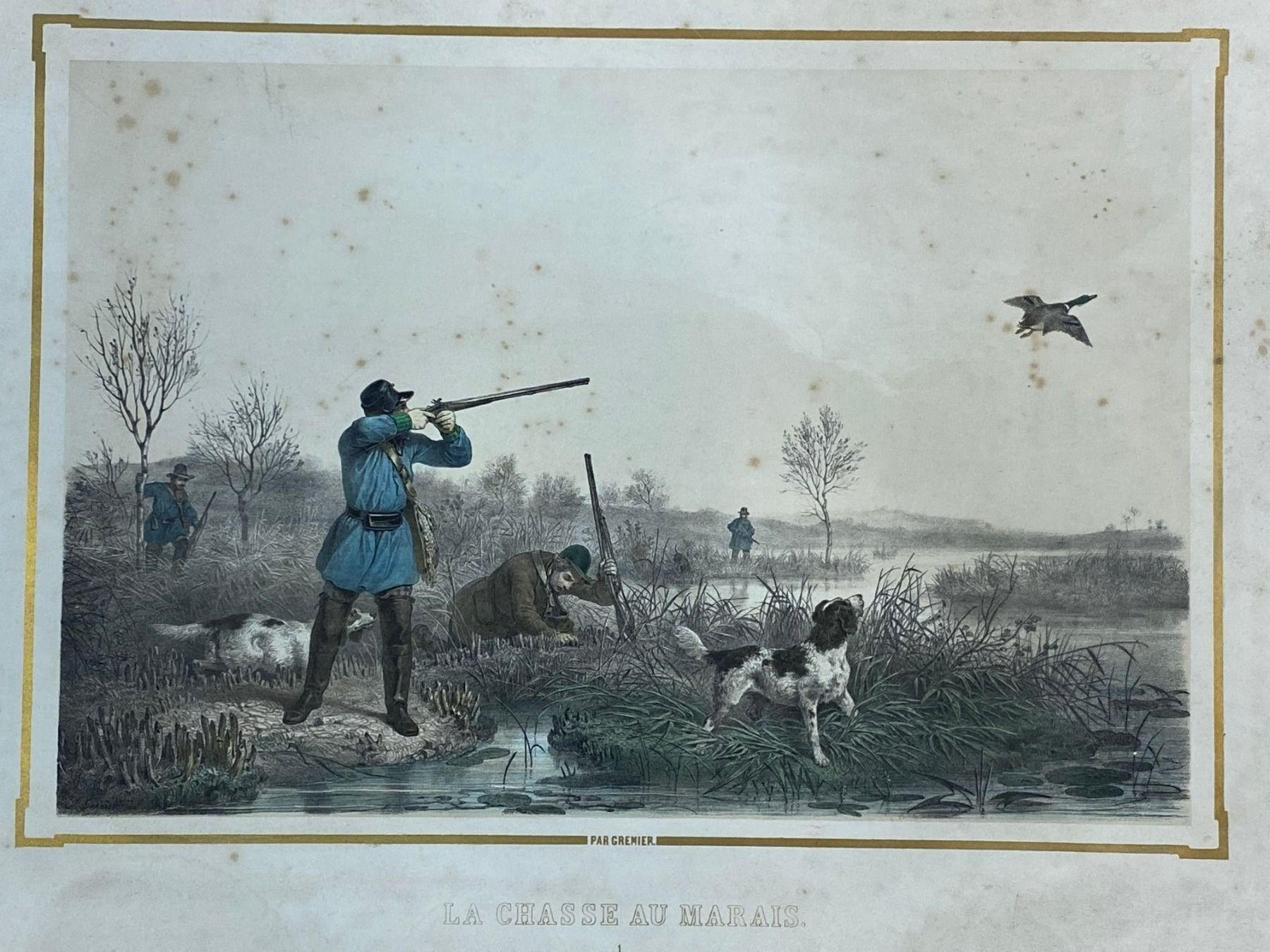 Grafica & Litografie: Grenier - Chasse au Marais Jagd Litho – Usato da Vaduz venduto da Unikate-Markt 1