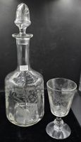 Antike Glaskaraffe geschliffen mit 1 Glas