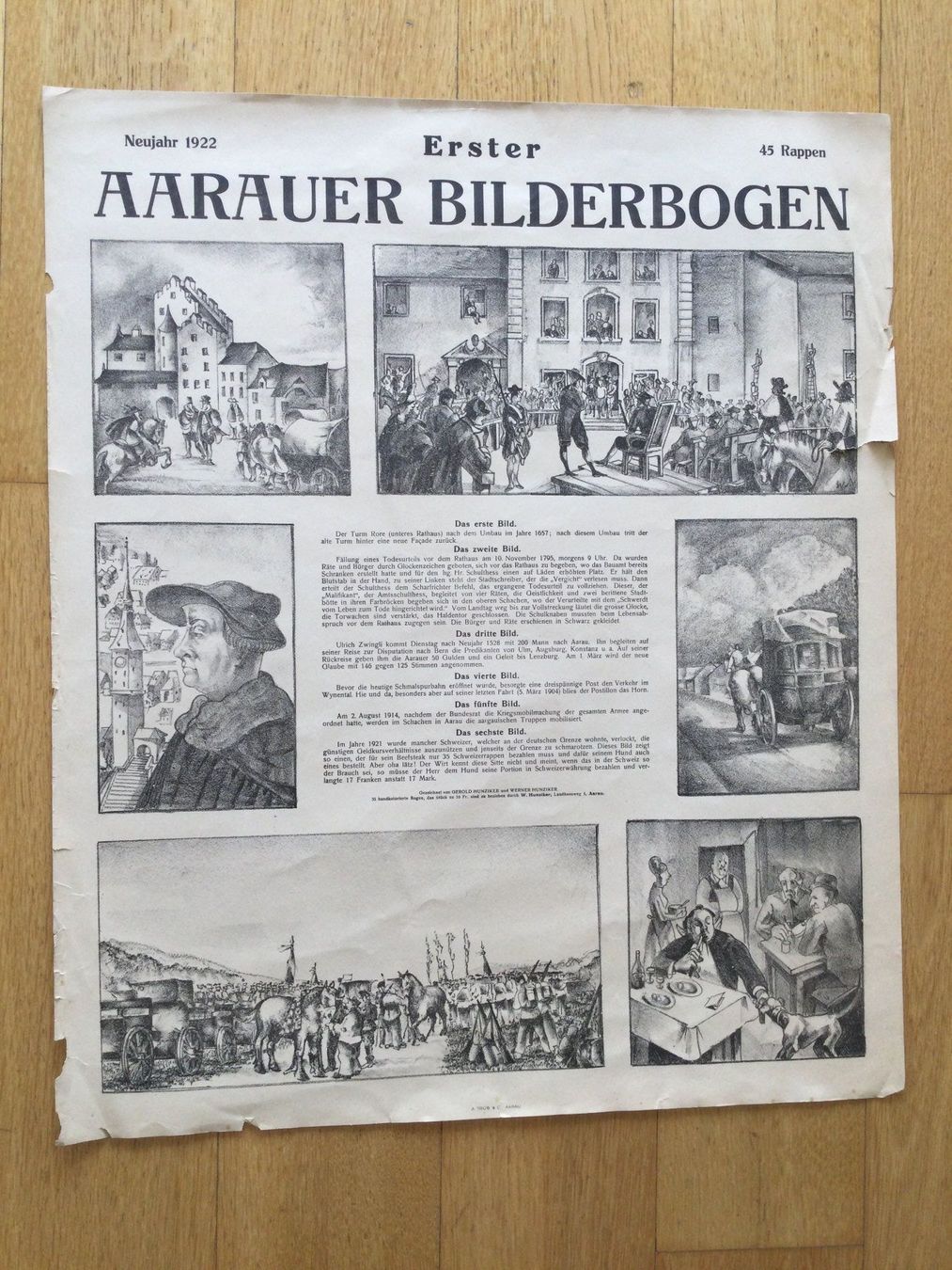 Ansichtskarten: Erster Aarauer Bilderbogen, Neujahr 1922 – Gebraucht aus Luzern von Einh0rn 1
