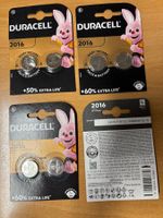 4er Pack Duracell Knopfbatterien CR2016 - Neu