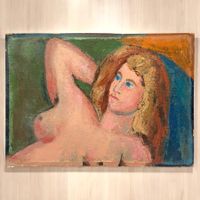 EDOUARD PETTINEROLI (1869-1961) Naïf huile sur pavatex