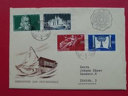 1948, Nr.281-284, illustrierter Brief mit MATTERHORN, sauber