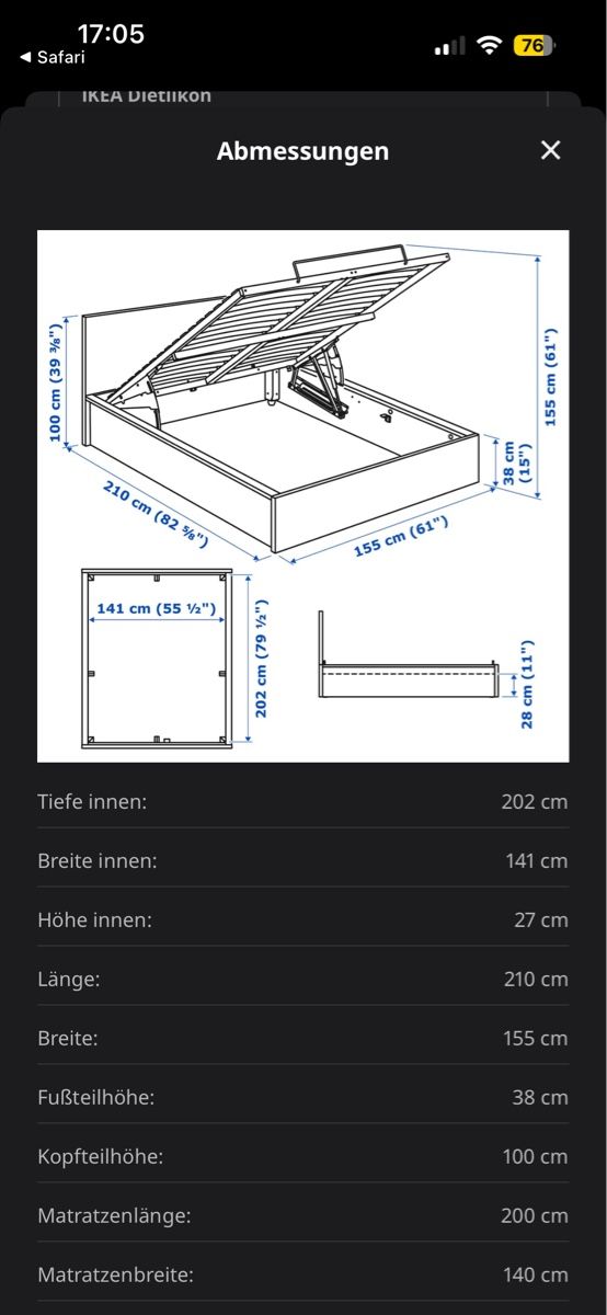 Ikea Betten: Bett Malm mit Stauraum – Gebraucht aus Rüti ZH von Silvia198720 2