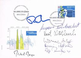 Nobelpreis Schweiz 7 Autogramme FDC Heinrich Rohrer †2013
