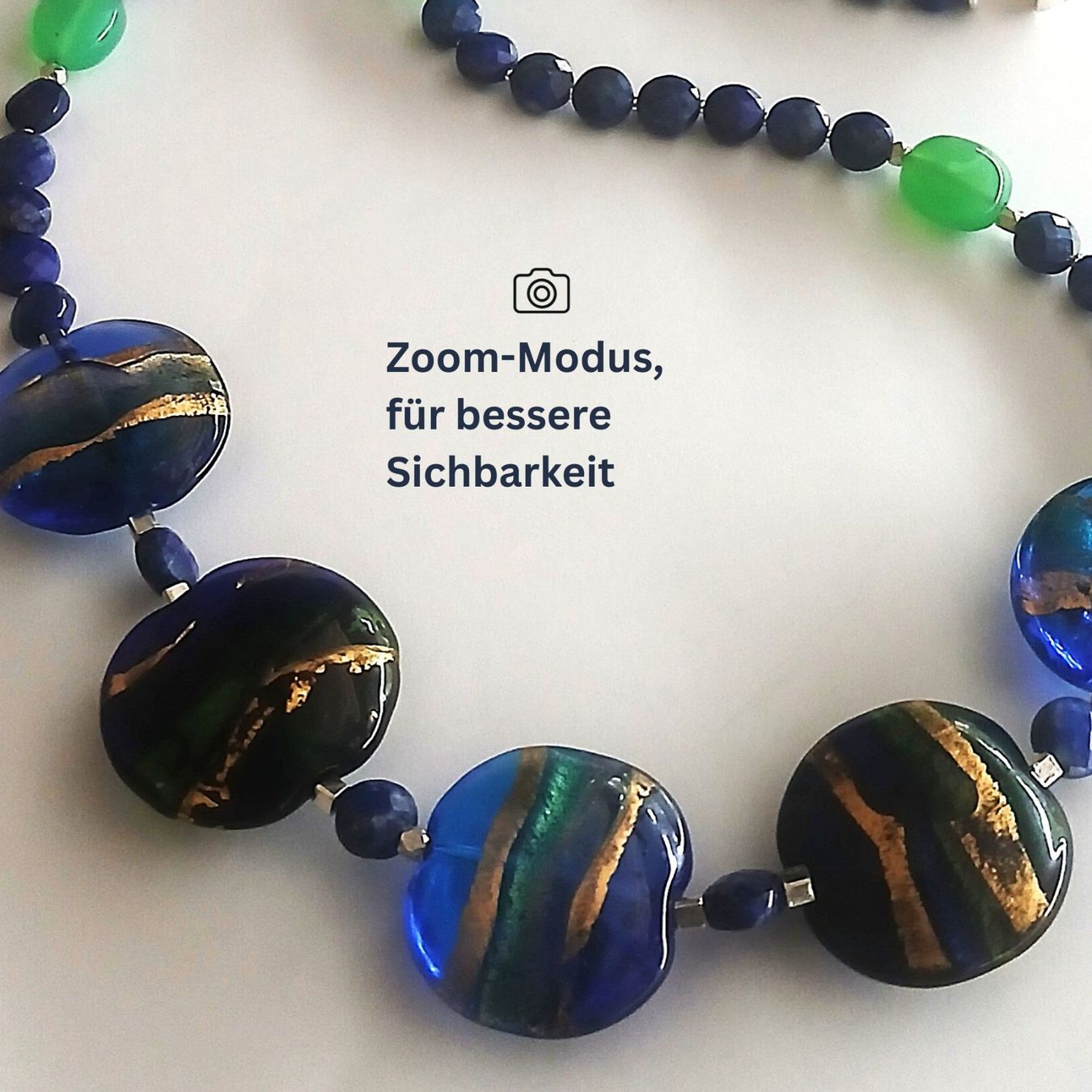 Colliers: Statement Lapislazuli Murano  Halskette blau Unikat bicolor – Neuf avec emballage d'origine à Lütisburg par Emarra 3
