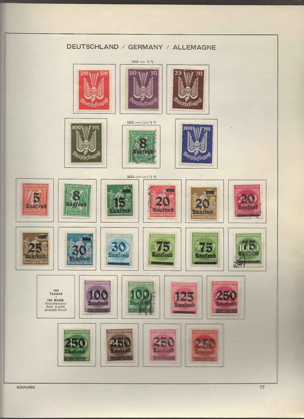 Tutti i francobolli: Marken Deutschland 1923 bis 1927 – Usato da Au ZH venduto da xelagreb01 2